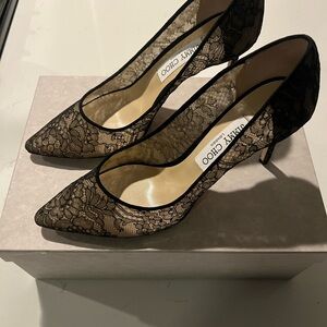 Jimmy Choo Black Lace Heels
